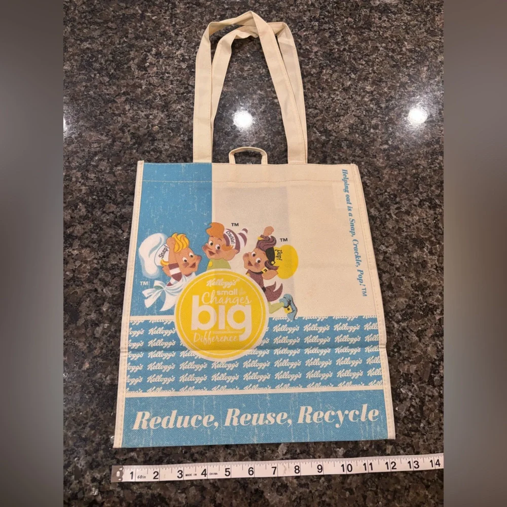Vintage 2012 Kellogg's Earth Day Reusable Grocery Tote Bags Set of 4